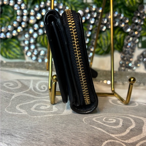 Coach Dark Blue Leather Wallet with Gold Accents - Picture 7 of 9